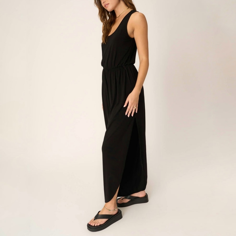 Banana Republic Sleeveless Slit Front Maxi Dress in Black